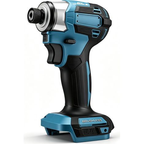 Visseuse à percussion sans fil 18 V 520 Nm sans balais, compatible avec 18 V – Visseuse à percussion, 4 vitesses, mandrin 1/4" et LED, idéale pour les travaux de perçage/vissage. (1/5)