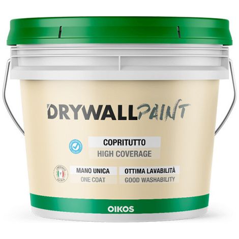 Pittura copritutto Oikos Drywall bianca lt. 14