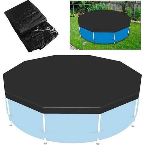 Couverture de Piscine 305 cm Couverture de Piscine à Support Rond en PVC Couverture résistante aux UV de la poussière (1/5)