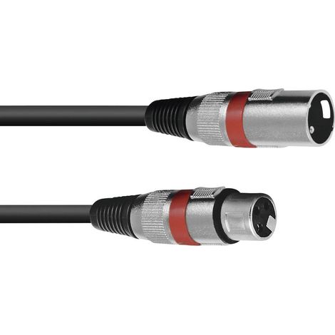 XLR Cavo di collegamento Omnitronic 3022045R [1x Spina XLR 3 poli - 1x Presa XLR 3 poli] 1.50 m Nero (1/4)