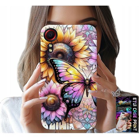 Coque pour Samsung Galaxy Xcover 5 - Tournesol et papillon, coque + film protecteur (1/5)