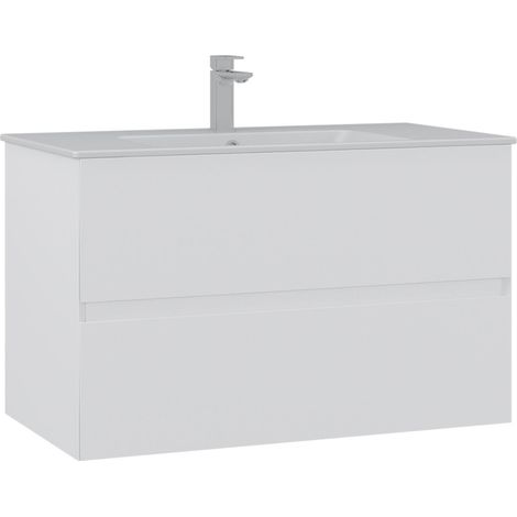 Meuble Vasque "Nest 91 v2" - 91 x 51 x 55 cm - Matte White (1/3)