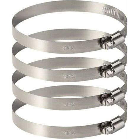 4Pcs 150 mm Collier de Serrage Tuyau Ajustable en Acier Inoxydable Pour Fixer Souples Durites (141mm-165mm) (1/5)