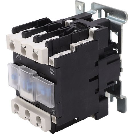 Contacteur CJX2-6511 220V AC, contacteur à points argentés renforcés, modèle fournisseur CJX2-6511 (220V), pour usage industriel, commutation fiable, bobine 220V, contacteur modulaire. (1/5)