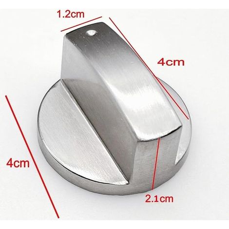 Replacement Silver Metal Cooker Switching Knob 6 mm Universal Control for Hob and Gas Hob (1/4)