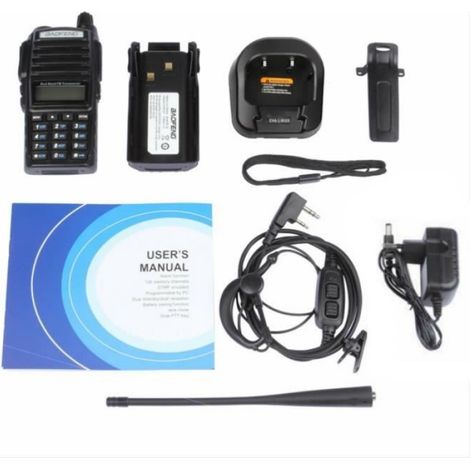 Talkie-Walkie FM - Double Bande VHF/UHF 136-174 MHz et 400-520 MHz - Affichage Double - Veille Longue - Puissance TX 5 W - 1 Pièce (1/4)