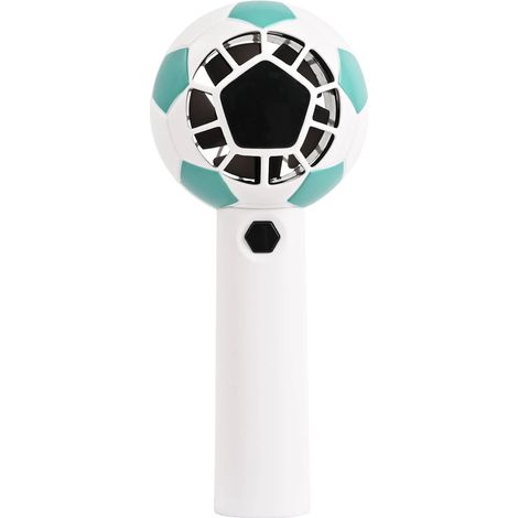 (Vert) Ventilateur portatif en forme de ballon de football, 5 vitesses de ventilation réglables, chargement USB haute vitesse, portable. (1/5)