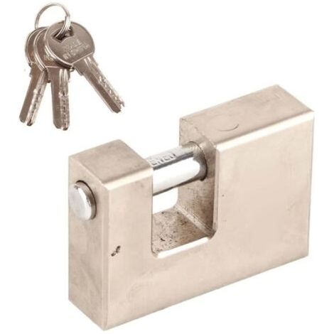cadenas de sécurité 2 Pcs Cadenas avec clé, Haute Sécurité 6 Clés Cadenas Horizontal Extérieur à Clé pour Porte moto loquet