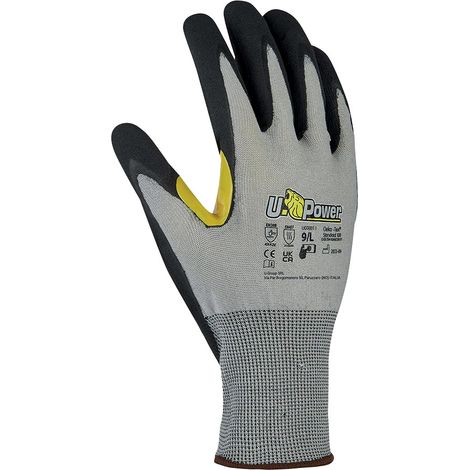 U-Power Kai Guanti Lavoro HPPE Tungsteno Antitaglio E Grigio 7/S