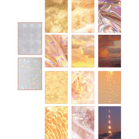 14 stickers holographiques métallisés adhésifs, décoratifs, application simple, en PET, durable, pour carterie, albums photos, gourdes, présents (jaune) (1/5)
