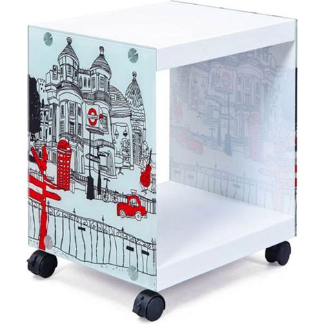 Table d'Appoint Design "Bristol" 46cm Blanc (1/4)
