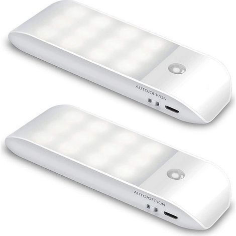 Lampe LED rechargeable USB à détecteur de mouvement, sans fil, pour placards de cuisine et couloirs, luminosité réglable, lumière blanche froide, installation facile (1/5)