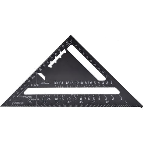 Dreieckiger Aluminiumlineal für Holzarbeiten, rechtwinkliges Quadrat 0-18 cm 90° (1/5)
