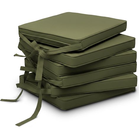 Lot de 6 coussins de chaise Loft SK vert olive 45x40x5cm