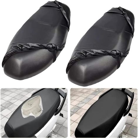 Scooter Moto Anti Dérapante Housse Selle Siège Cyclomoteur Scooter Moto en Velours Couverture Protecteur,Imperméable,Hiver Chaud Été Cool Adapté à La Plupart Des Housses de Moto Scooter 2 Pièces