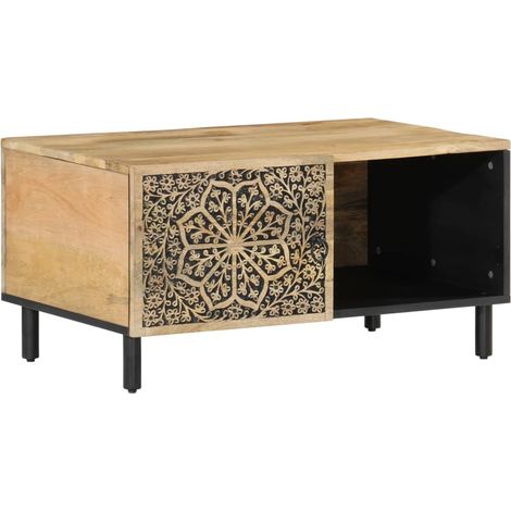 Table basse Table de salon Table de café 80x50x40 cm bois de manguier massif (1/5)