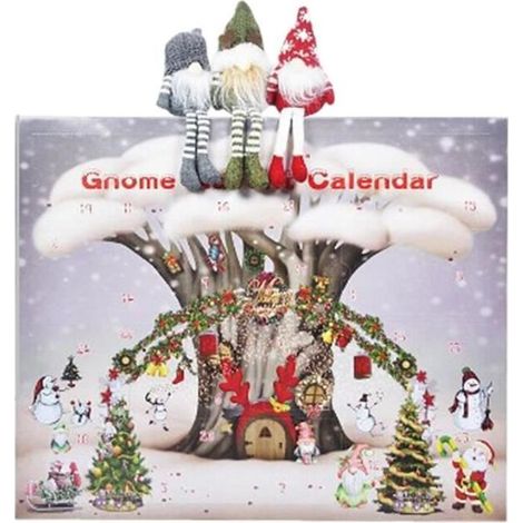 Calendrier de l\\'Avent - Gnome - Noël 2024 - 24 jours - Poupées gnome à collectionner - Multicolore (1/4)