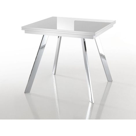 Tavolo allungabile effetto legno bianco cm. L.85/170xP.85xH.75,5/73,5