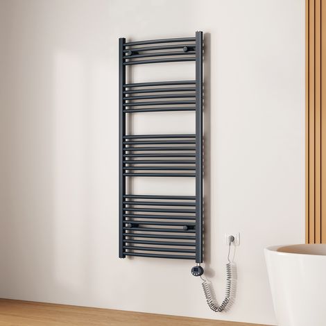 EMKE Sèche-serviette électrique, Radiateur Sèche-Serviettes avec WiFi Thermostat Anthracite 140x60cm 600W