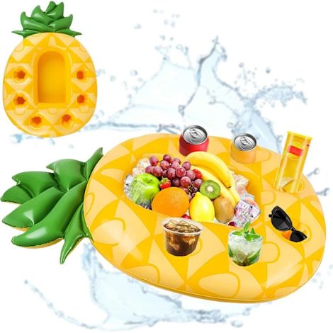 Porte-gobelets gonflable en forme d'ananas, porte-gobelets flottant pour piscine, plateau ananas gonflable, accessoires de bar de piscine, porte-gobelets flottant pour fête au bord de la piscine (1/5)