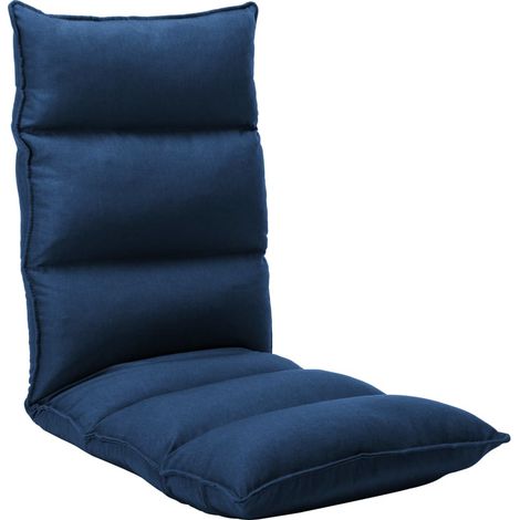 vidaXL Sedia a Sdraio da Terra Pieghevole Blu in Tessuto (1/5)