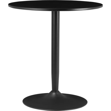 Table à manger ronde 2 personnes acier noir 70x70x75 cm