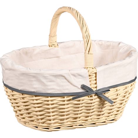 Panier de pique-nique tissé avec rembourrage en tissu, 45 x 34 cm (1/2)
