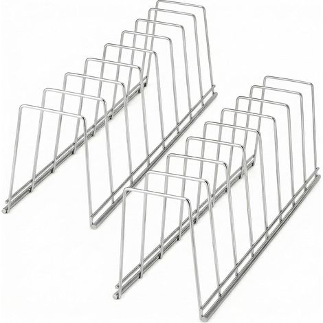 2 Pièces Support De Couvercle, Acier Inoxydable, Organisateur Vertical, Pour Cuisine, Rangement Assiettes Et Poêles (1/5)