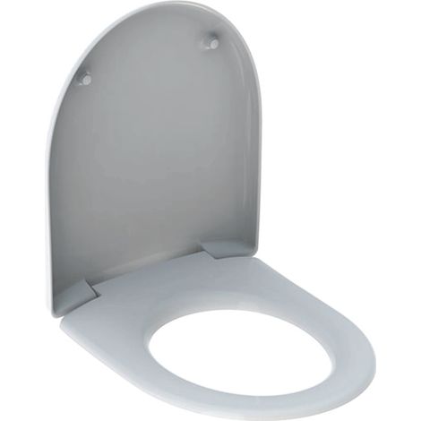 Siège WC GE 4U, blanc, charnières chromées avec fermeture automatique
