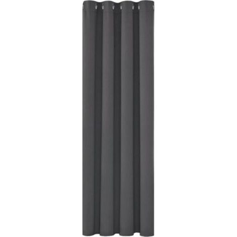 Cyslmuk – Rideau occultant thermique 150x200 cm – Isolant contre le froid – Design moderne à œillets – Gris foncé – 1 pièce (1/4)