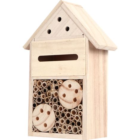 Maison d'insectes en bois pour jardin extérieur, abri pour abeilles, nichoir décoratif (type B) (1/5)