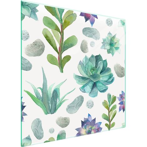 Protezione in vetro per piano cottura 50x52 cm con motivo floreale (1/5)