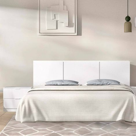 Dmora - Cabecero de cama Croda, Atrás, Cabecero de dormitorio, Reposacabezas, 157x34 h96 cm, Blanco (1/5)