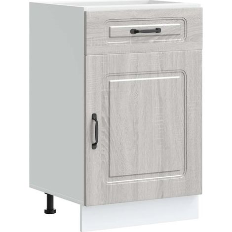 Mueble de cocina moderno con puerta práctica amplio espacio de almacenamiento 50 x 46 x 81,5 cm madera de ingeniería Sonoma gris 020049906 (1/5)