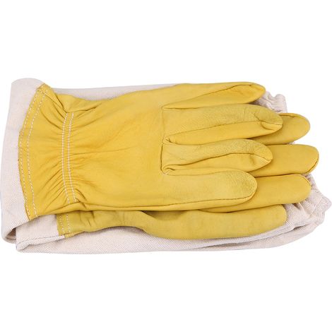Paire de gants d'apiculture élastiques à manches longues et de protection, parfaits pour les apiculteurs débutants (taille XL). (1/5)