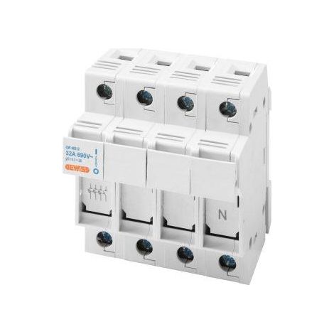 PORTE-FUS.SECT.3P+N 10,3X38 690V 32A GEWISS GW96312