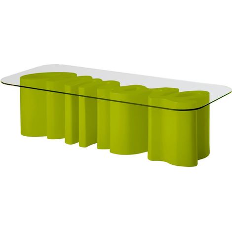 Amore Table Verde lime tavolo scritta originale Slide di design da esterno interno giardino colorata polietilene terrazza veranda sala da pranzo cucina