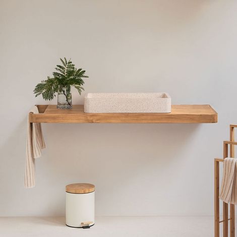 SKLUM Hängendes Badezimmermöbel-Set 130x45 cm aus Teakholz Neill