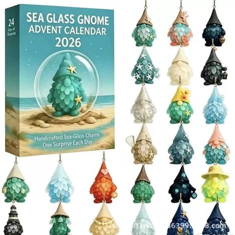 Havsglas Calendrier de l'Avent Tomte 2026 – Compte à rebours de Noël Little Tomte Bob l'éponge (1/4)