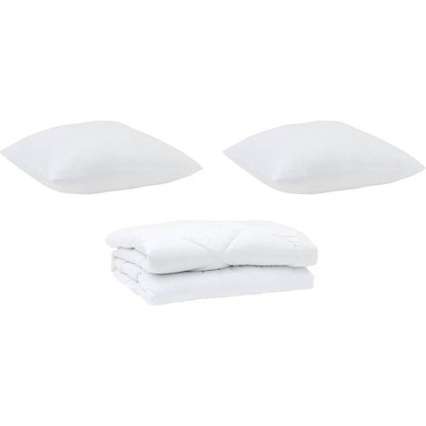 Couette avec oreiller 3 pcs,Duvet Blanc Microfibre CFW30827 (1/5)