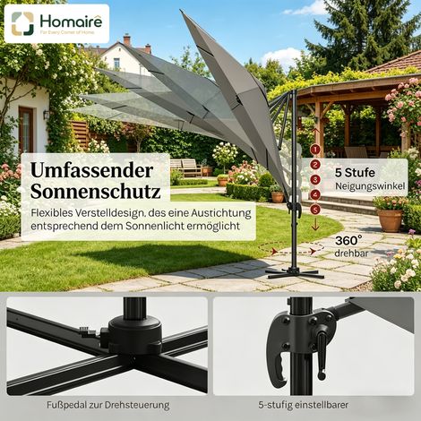Grauer Metallschirm 306 x 167 x 207 cm HOMAIRE (1/5)