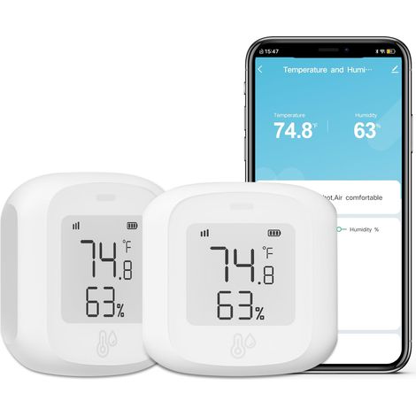 Thermomètres intelligents, hygromètres, capteurs de température et d'humidité WiFi, appareils domotiques adaptés aux terrasses. (1/5)