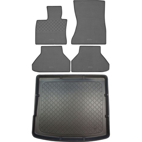 Ensemble de tapis de sol en caoutchouc pour BMW X6 E71 SUV (5 portes) de juin 2008 à octobre 2014 : tapis de sol de voiture et tapis de coffre. (1/5)