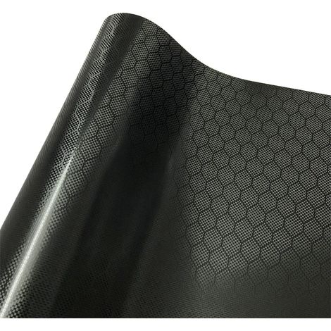 (Hex Carbon-20X152 CM) Film adhésif en fibre de carbone hexagonale noire alvéolée pour voiture et moto, décoration de carrosserie, film vinyle en fibre de carbone diamant. (1/4)