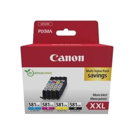 Cartouches d'encre CANON CLI-581XXL Noir/Cyan/Magenta/Jaune - Multipack 4 couleurs (1/3)
