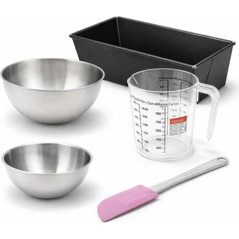 Set de 5 ustensiles de pâtisserie moule à gâteaux 2 bols spatule pâtisserie et verre doseur Collection Zenker pure (1/5)