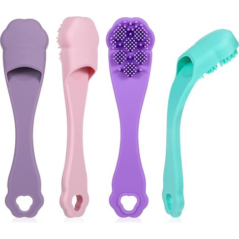 Ensemble de 4 brosses à dents en silicone pour chiens et chats – sans danger pour les aliments, non toxiques, nettoient facilement les dents, préviennent la mauvaise haleine et l'inflammation (1/5)
