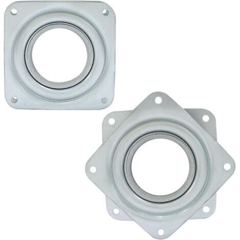 Lot de 2 Plateau tournant de 7,2 cm (3 pouces), support pivotant, plateau tournant rond, pour bureau, argent. (1/5)