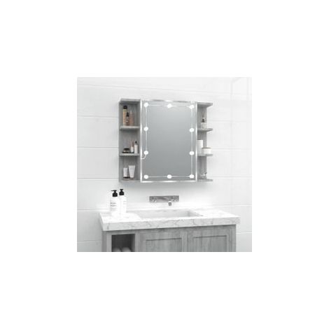 Armoire à miroir avec LED Sonoma gris 70x16,5x60 (1/5)