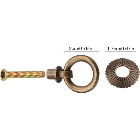 Vintage Schubladengriffe, 4 Stück/Packung, für Kosmetikdosen – Kupferbronze, 2 cm (1/5)